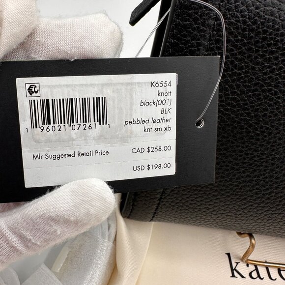Kate Spade Knott Black Pebbled Leather Small Crossbody K6554 NWT - Picture 11 of 16